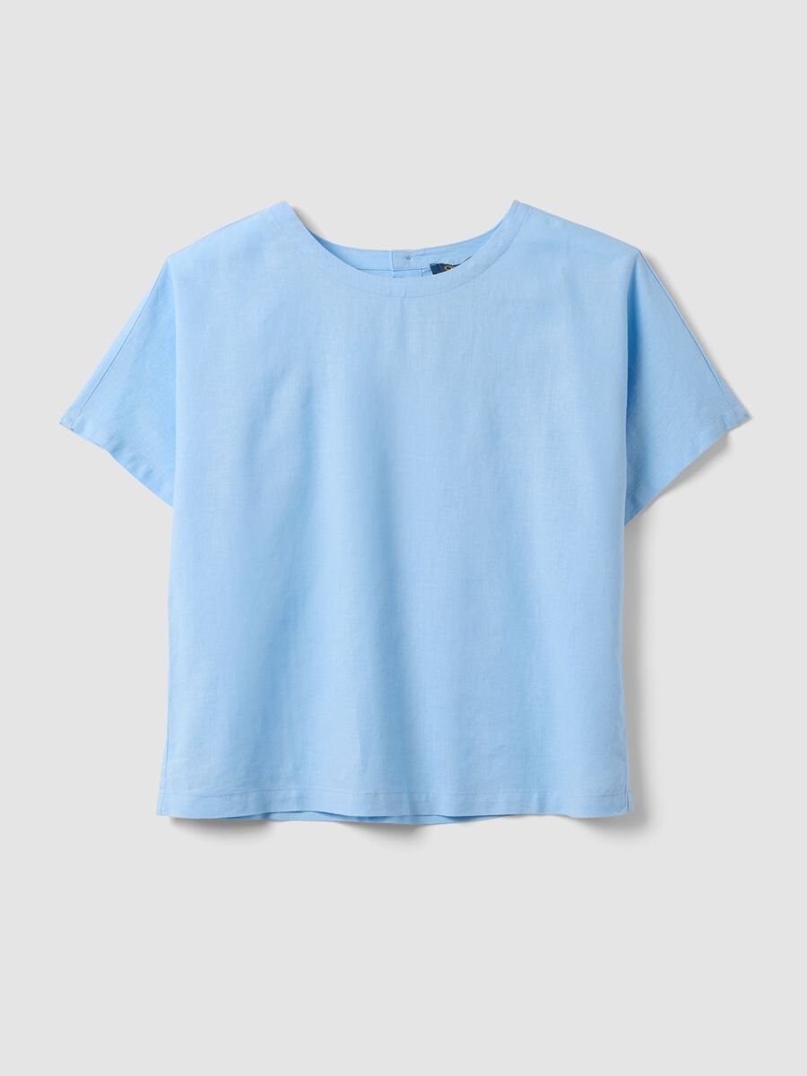 Light blue linen and viscose-blend blouse, regular fit_4