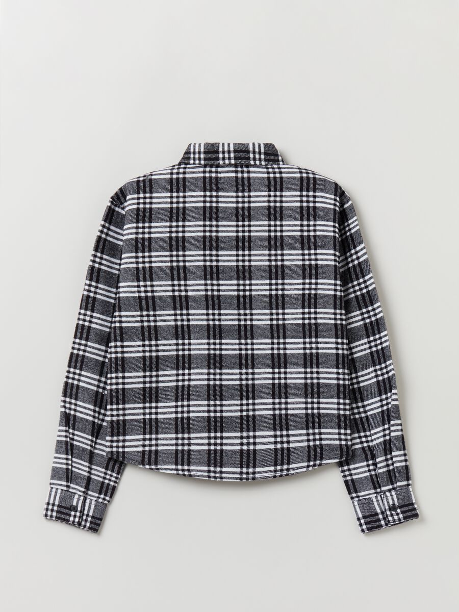 Cropped shirt in check flannel_1
