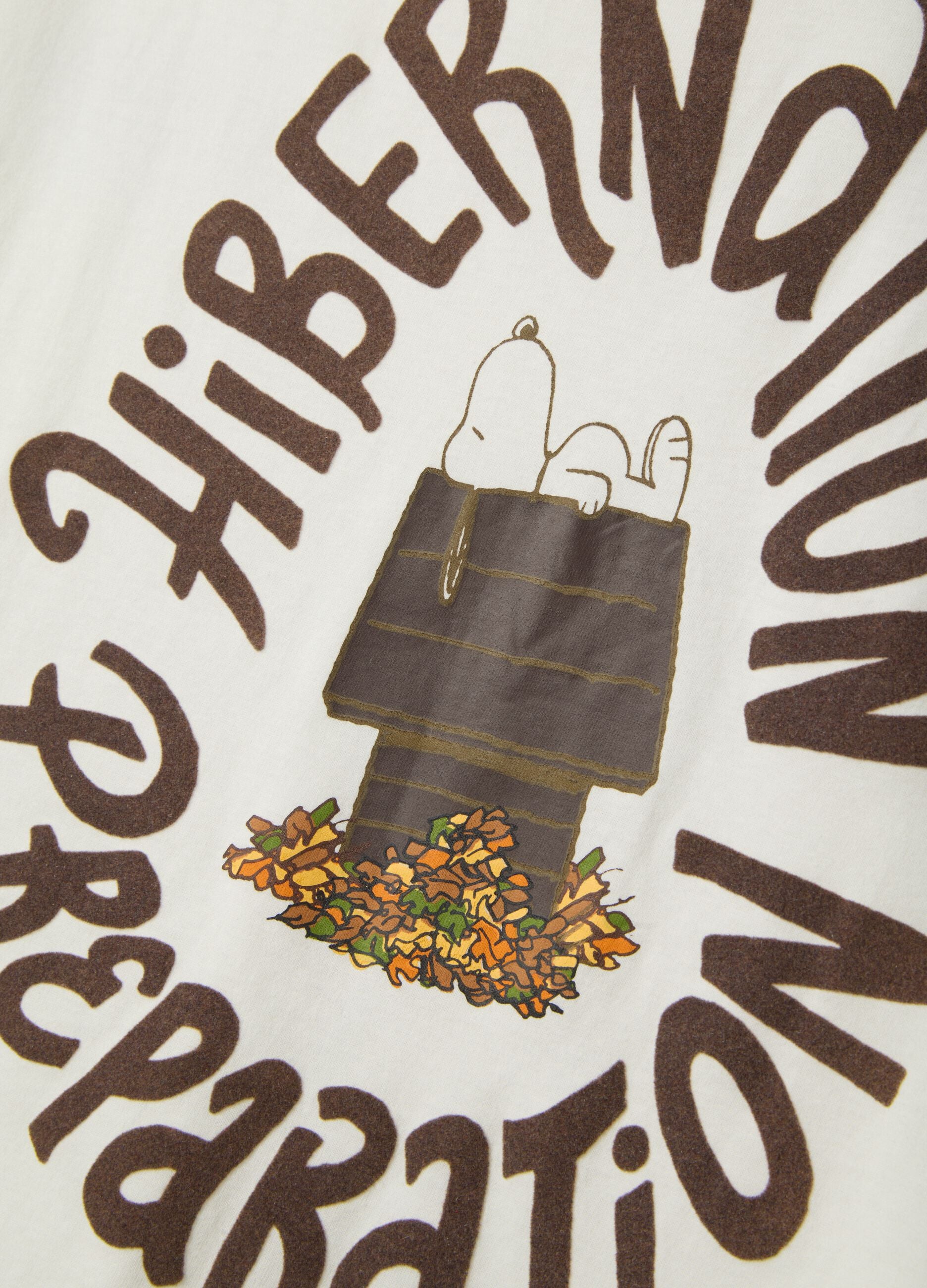 White pure cotton Peanuts print pyjama top