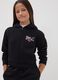 Schwarzer Kapuzenhoodie mit Rei&szlig;verschluss aus Baumwollmischung f&uuml;r M&auml;dchen, Regular Fit_1