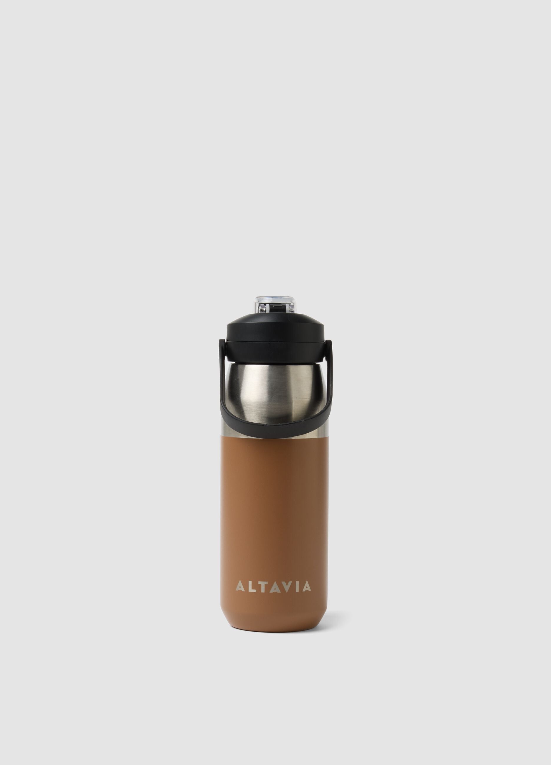 Braune ALTAVIA Trinkflasche mit wiederverschlie&szlig;barem Deckel