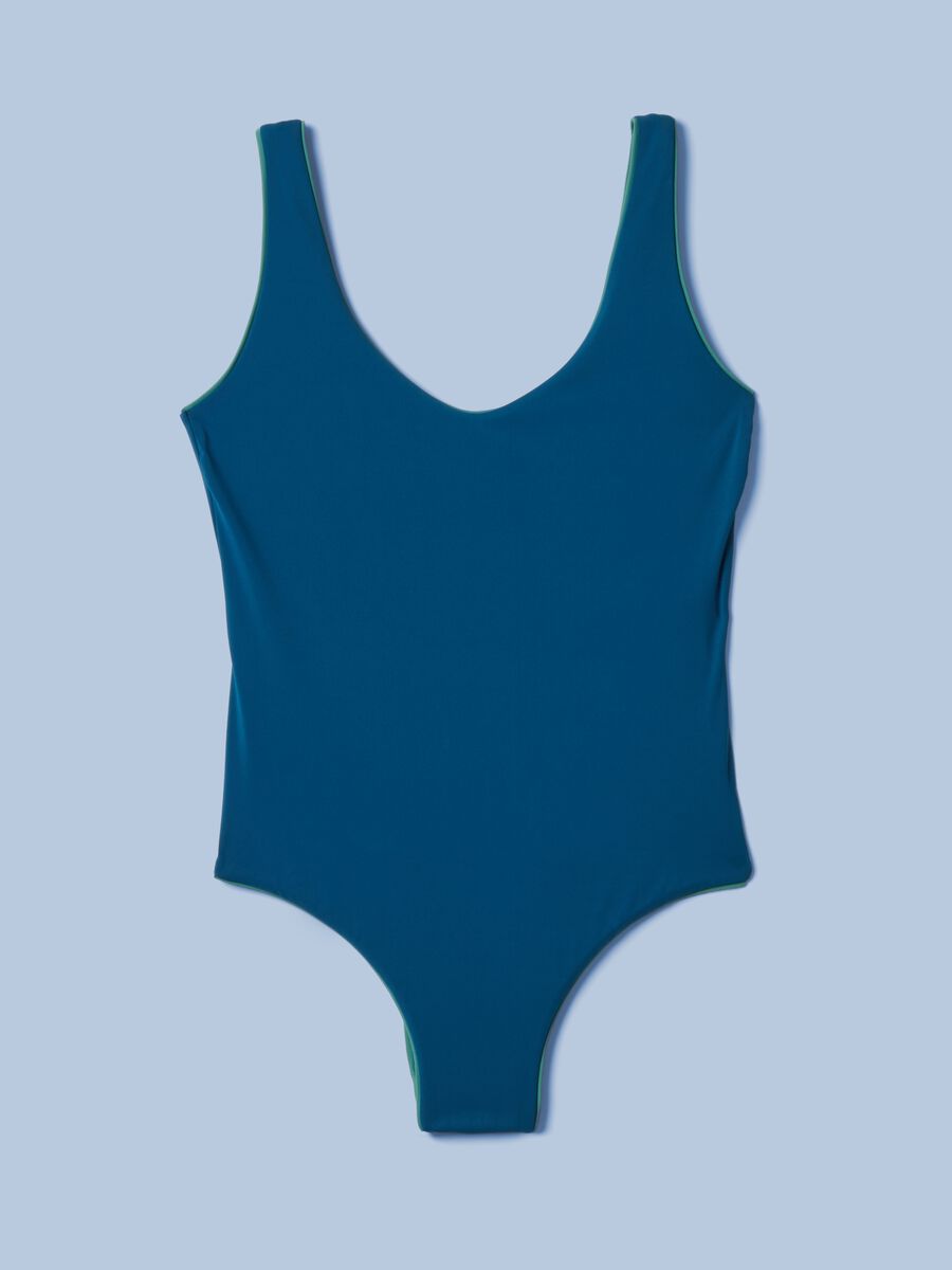 Blue stretch fabric swimsuit_4