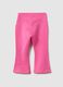 Slim fit pink stretch cotton trousers for girls_1