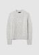 Grey regular fit sweater with cable knit pattern_4