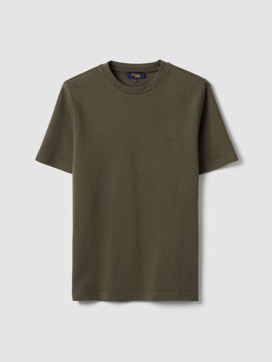 Green regular-fit pure cotton short-sleeve T-shirt_0
