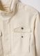 Beige cotton parka jacket, regular fit with pockets and zip_1