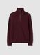 Red half-zip jumper in cotton and wool blend_0