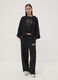 Black hooded sweatshirt in stretch viscose jersey, regular fit_1
