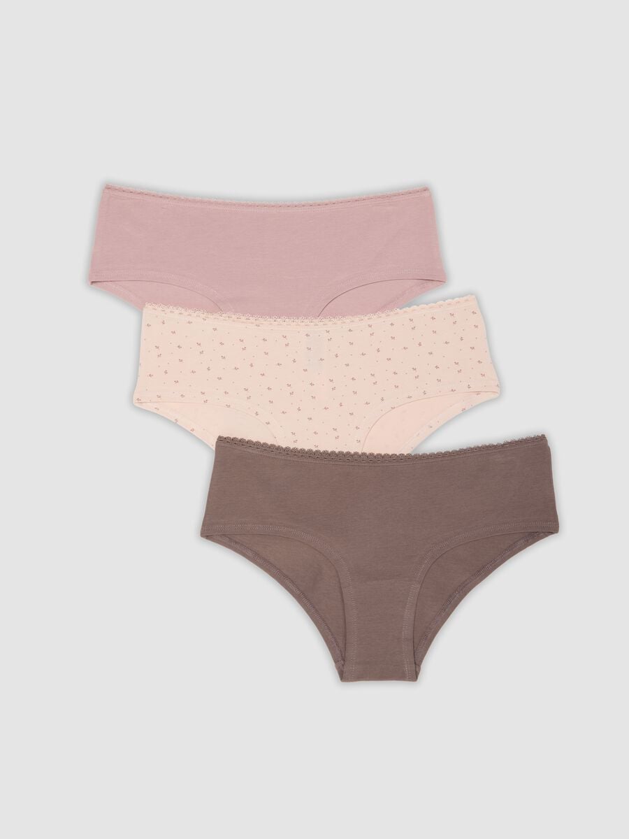 Tripack di slip hipster multicolor in cotone organico elasticizzato_0