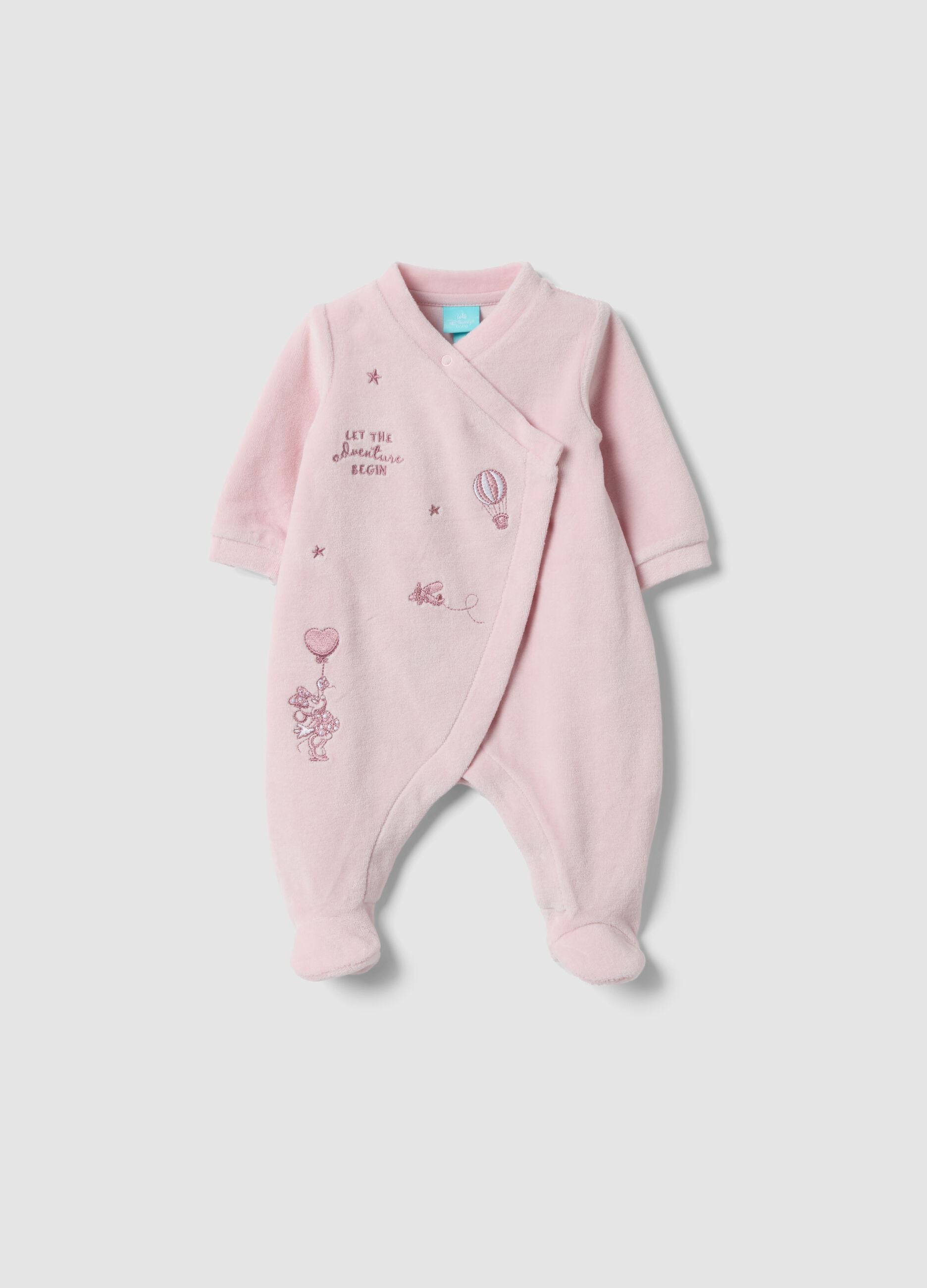 Rosa Minnie Strampler mit F&uuml;&szlig;chen aus Bio-Baumwollmix f&uuml;r Baby M&auml;dchen