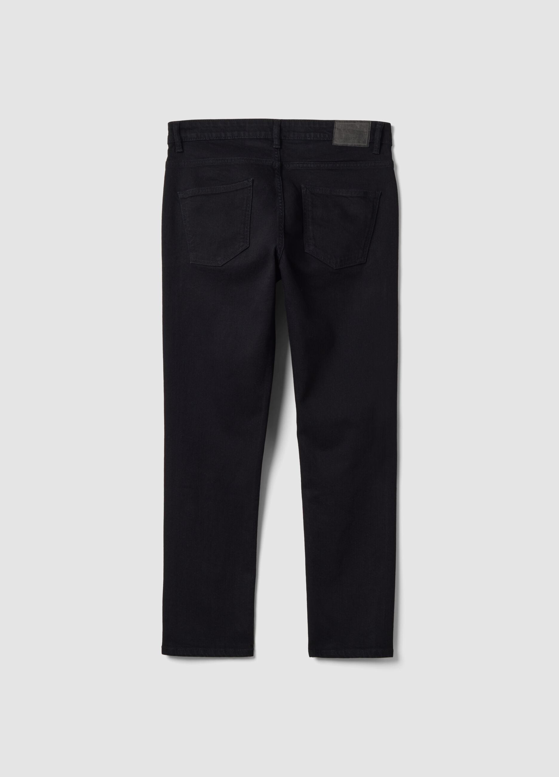 Black slim-fit stretch cotton jeans