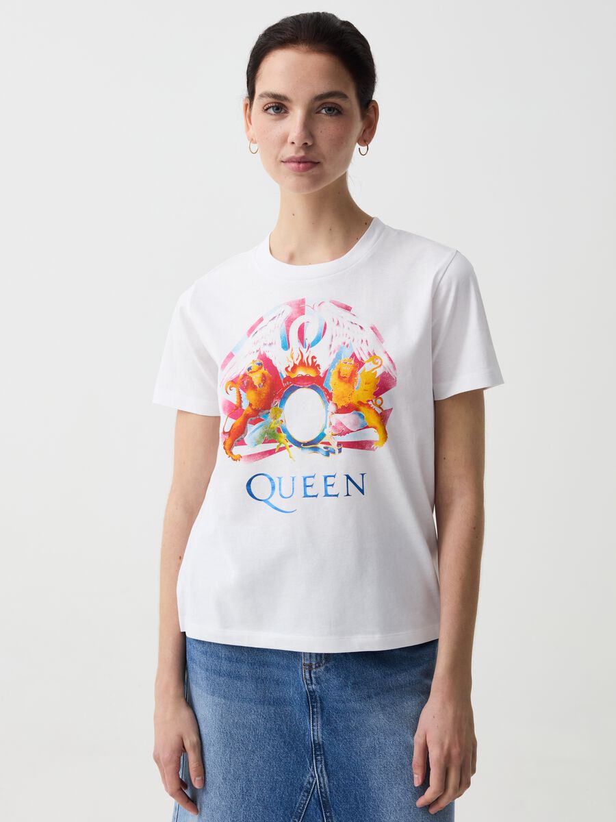 T-shirt con stampa Queen in foil_0