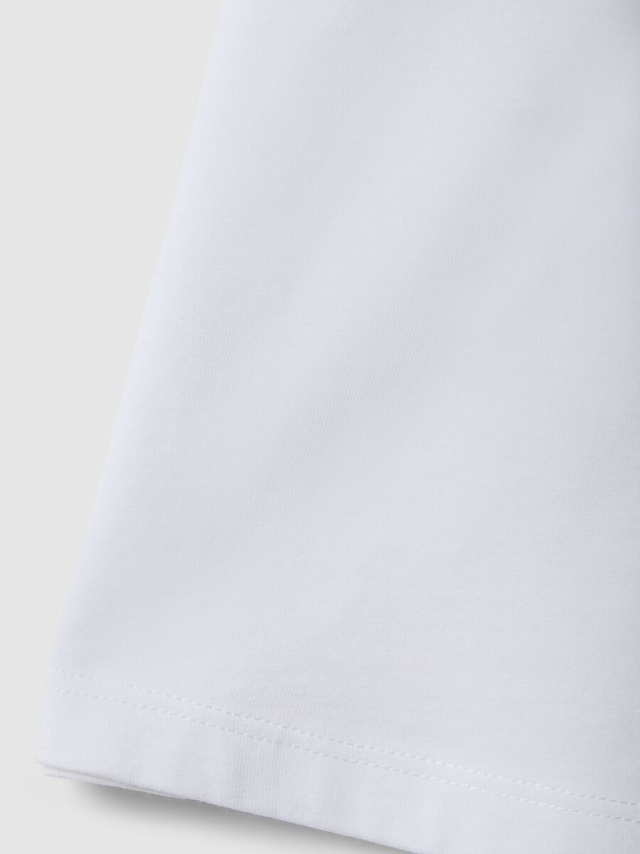 Girls' white pure cotton t-shirt regular fit with print_3