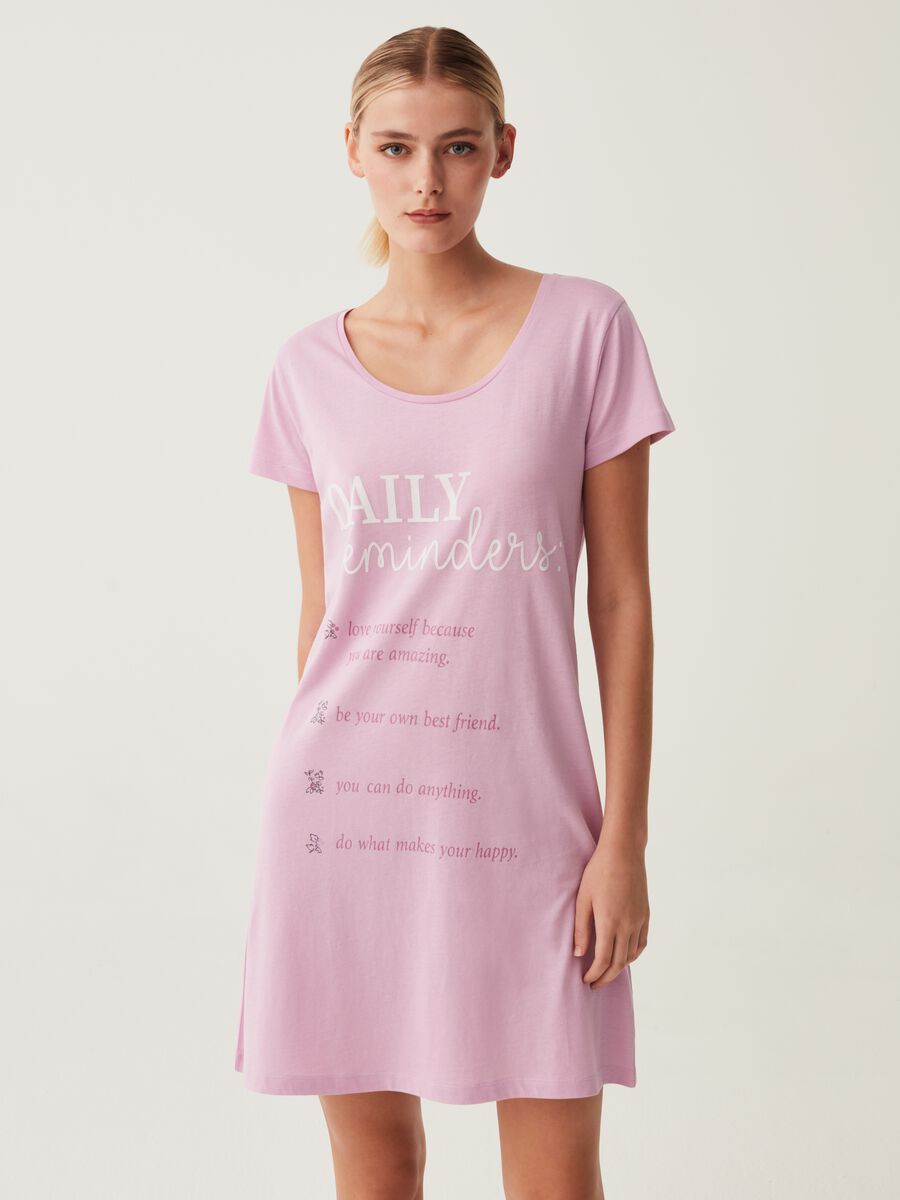 Short nightdress with lettering print_0