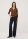 Brown viscose-blend polo-collar jumper, regular fit_1