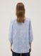 Blue cotton-blend top with embroidery and V-neck_3