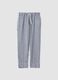 Blue striped pure cotton regular-fit trousers_4