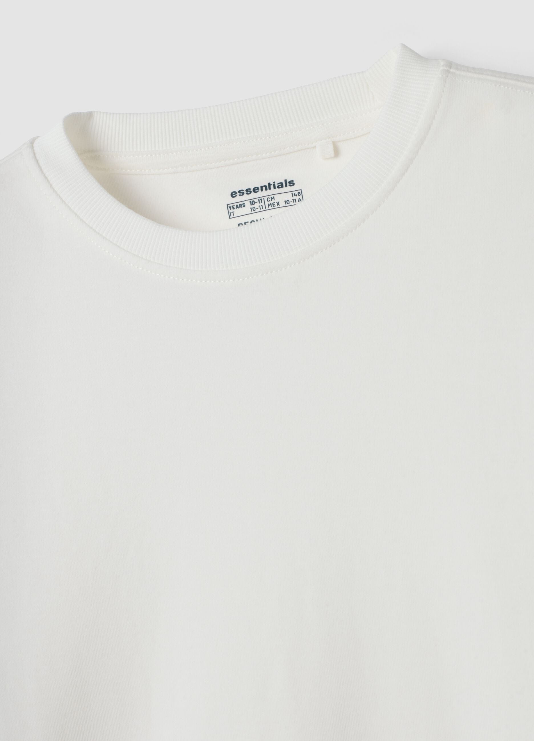 T-Shirt in Optikwei&szlig; mit Rundhalsausschnitt aus reiner Bio-Baumwolle