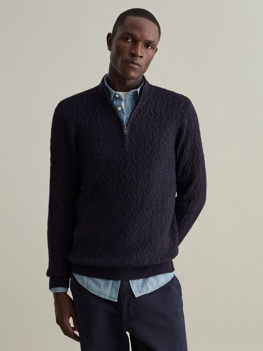 Half-zip cable-knit pullover_0