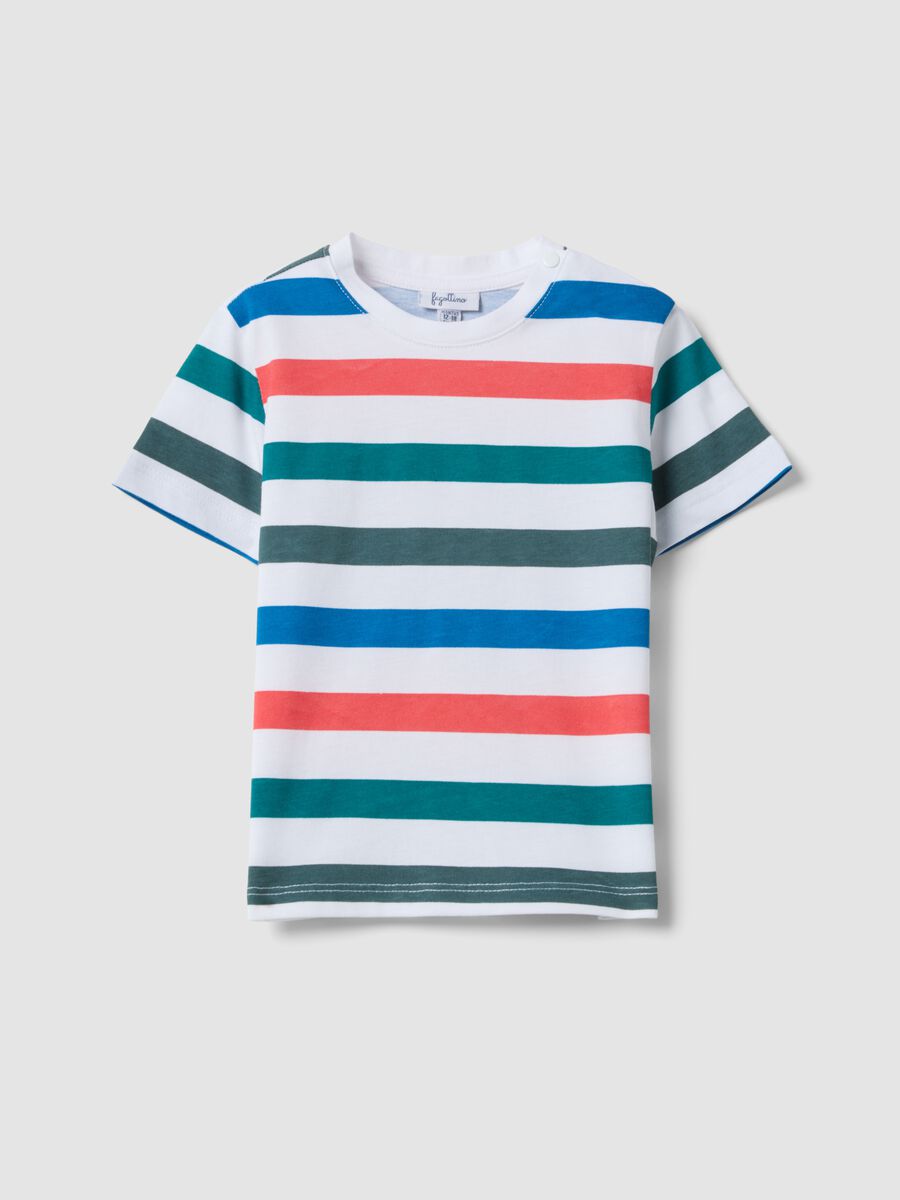 White organic cotton striped T-shirt_0