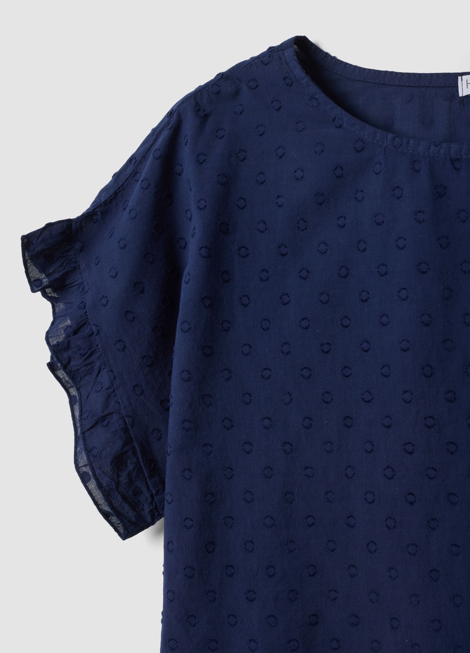 Blouse bleue en pur coton