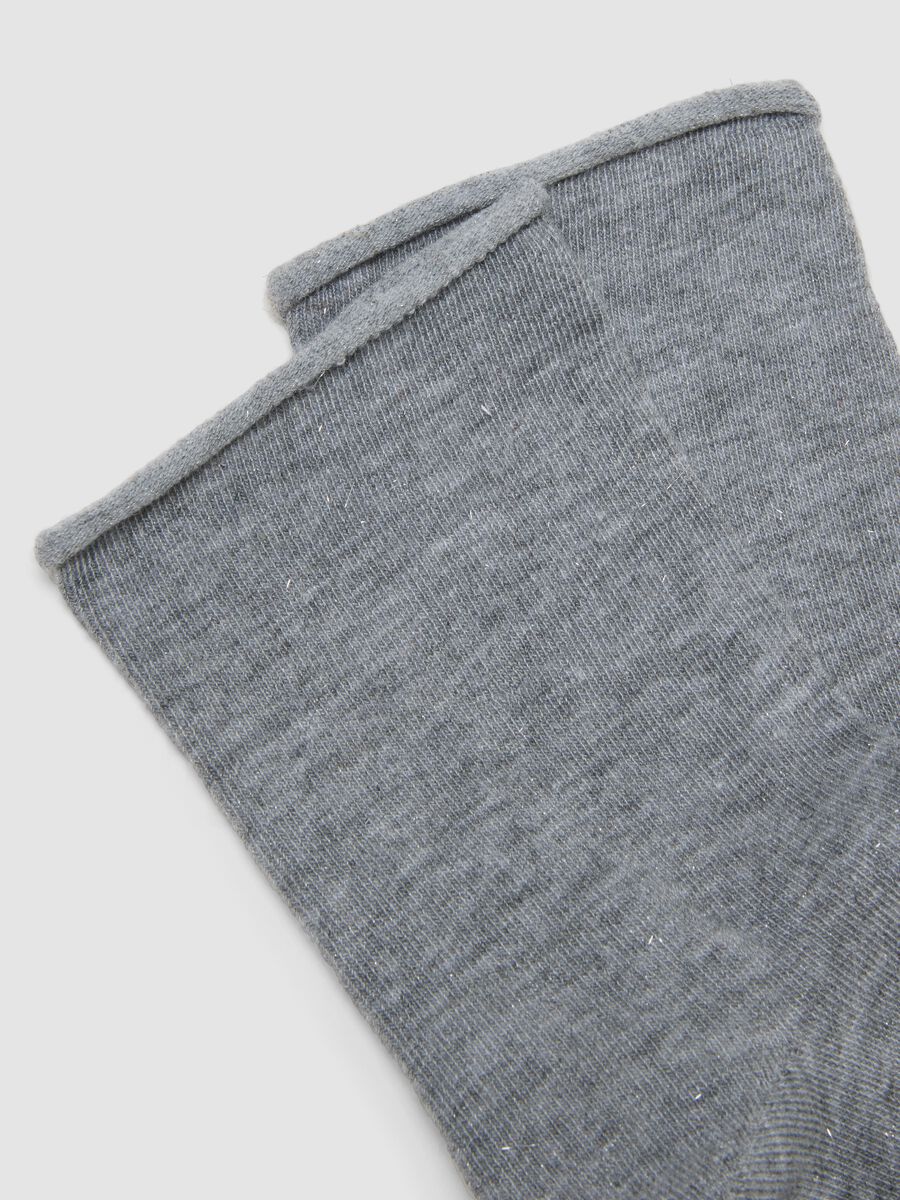 Grey m&eacute;lange stretch viscose socks_1