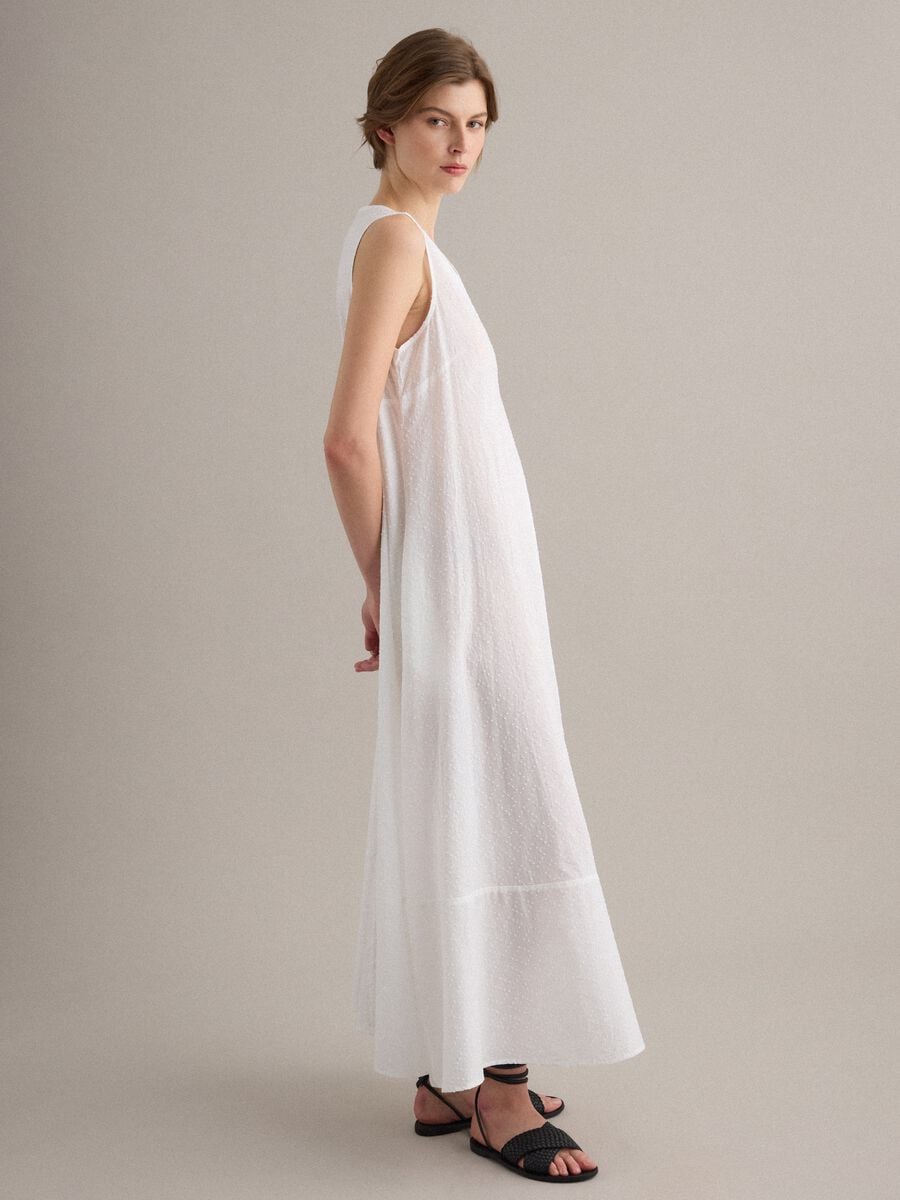 Wei&szlig;es Maxi-Kleid aus reiner Baumwolle_0