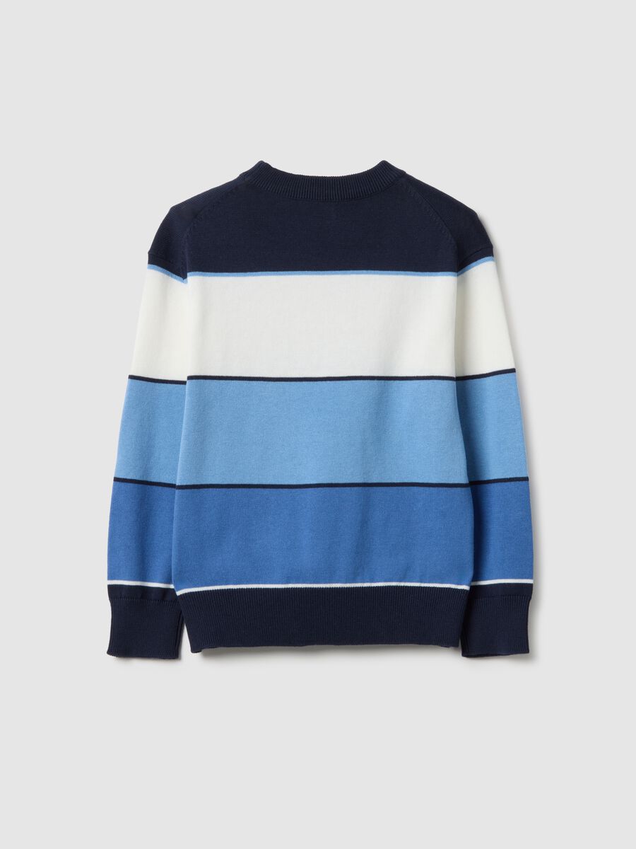Children's multicolour striped sweater in pure cotton regular fit_1