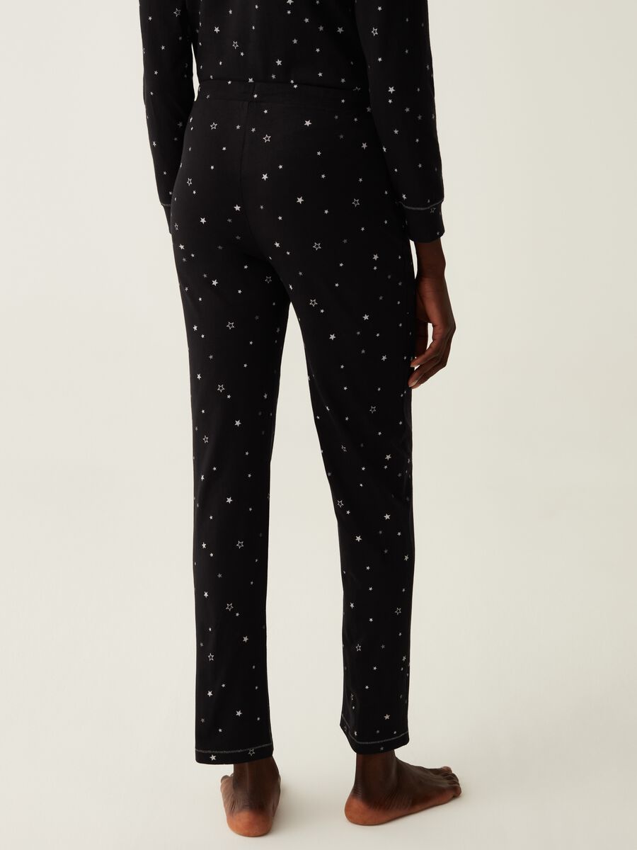 Cotton pyjama trousers with small stars print_2
