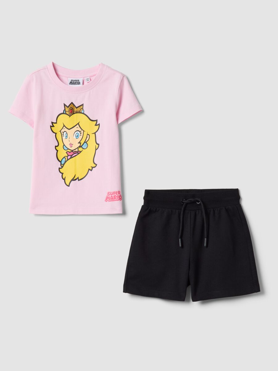 Girls' multicolour stretch cotton set with Peach print_0