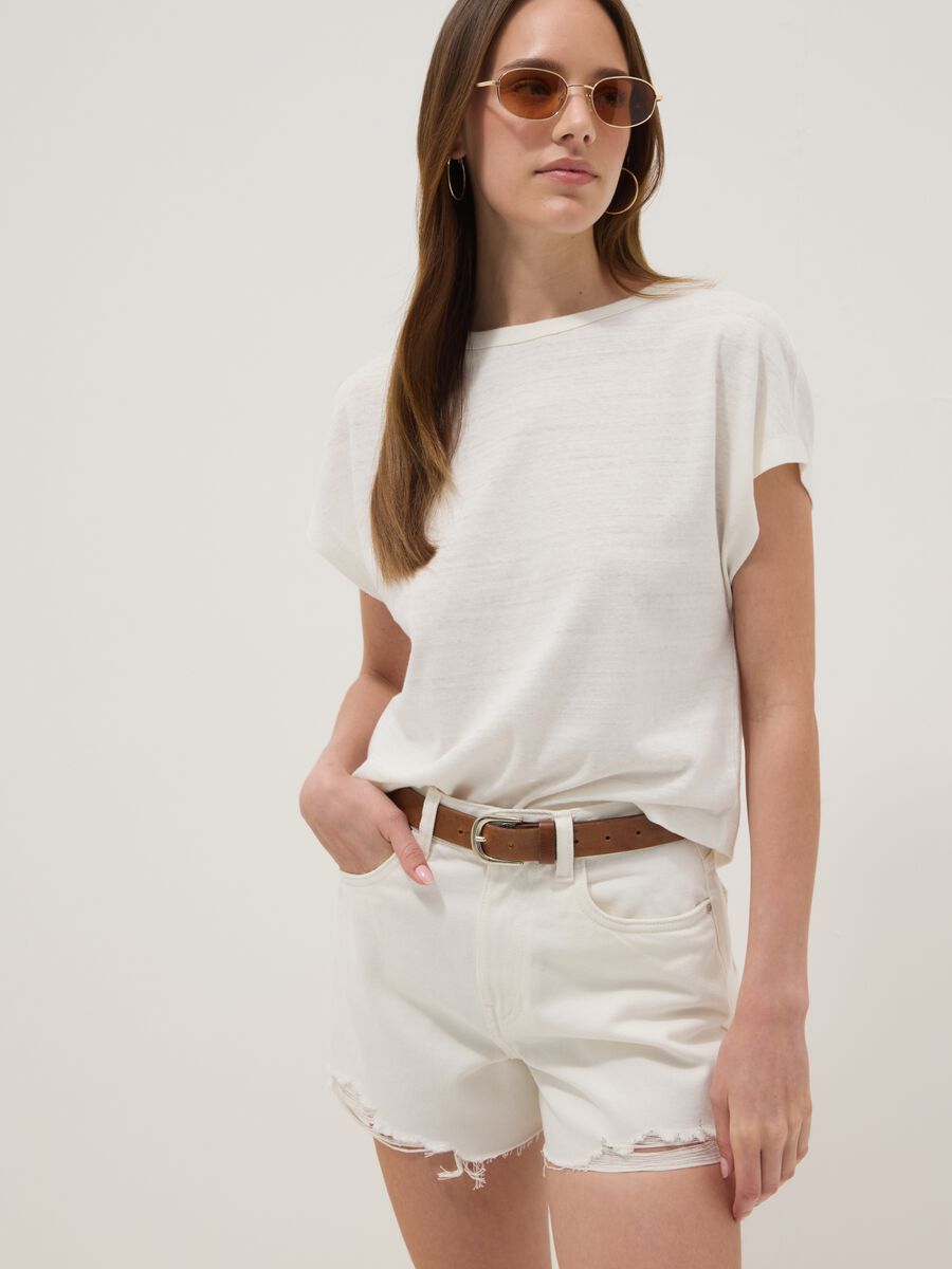 White pure cotton shorts_0