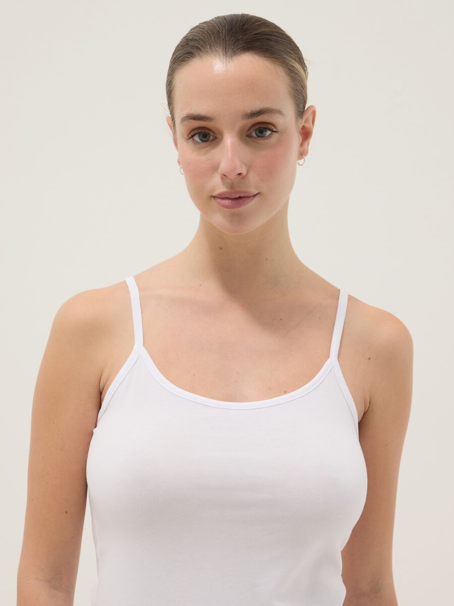 Twin-pack of white stretch cotton vests regular fit_1