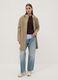 Lange beige Jacke mit Kapuze und Rei&szlig;verschluss_0