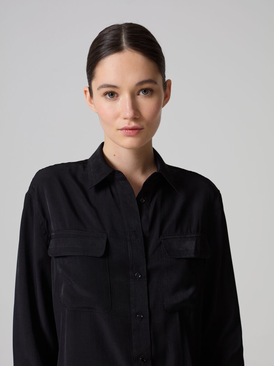Contemporary City relaxed-fit shirt in satin_1
