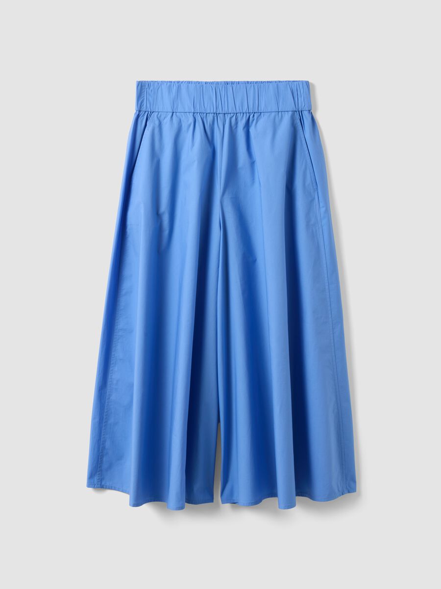 Saia comprida azul-celeste em algod&atilde;o puro_0