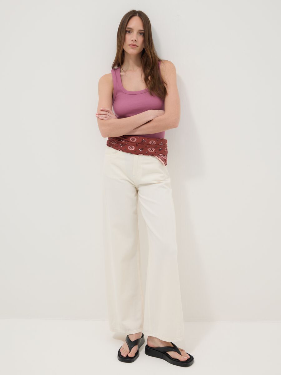 Pink stretch cotton tank top_2