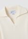 White viscose-blend fitted polo-collar top_1