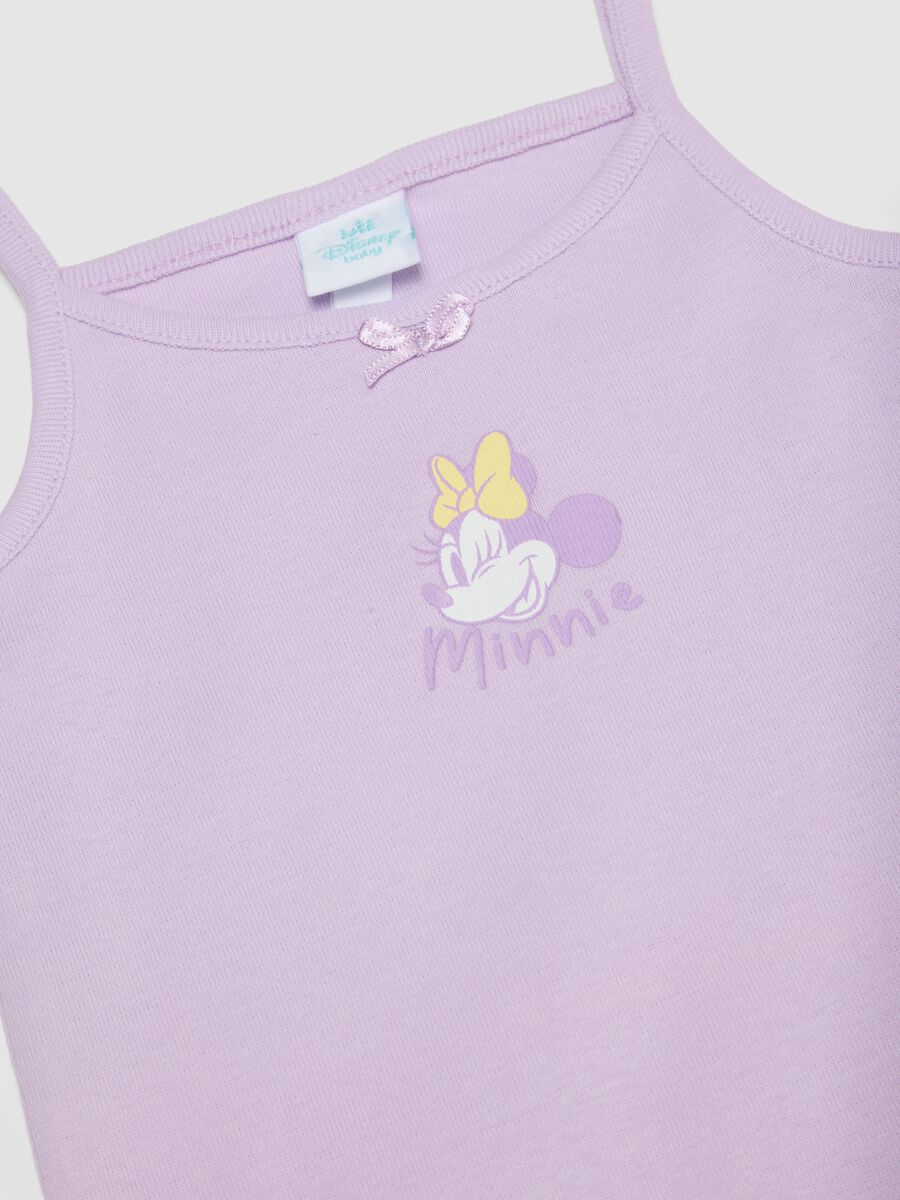 Lot de 2 bodies b&eacute;b&eacute; fille en pur coton multicolores sans manches avec Minnie_2