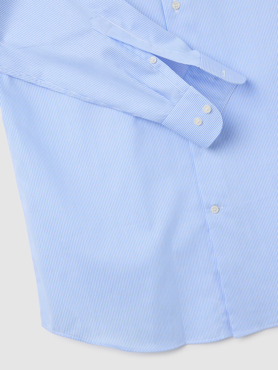 Men's pure cotton easy iron blue shirt_5