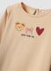 Maglietta beige in puro cotone organico con stampa orsetti per bimba_2