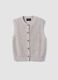 White pure cotton knitted gilet with crew neck, regular fit_4