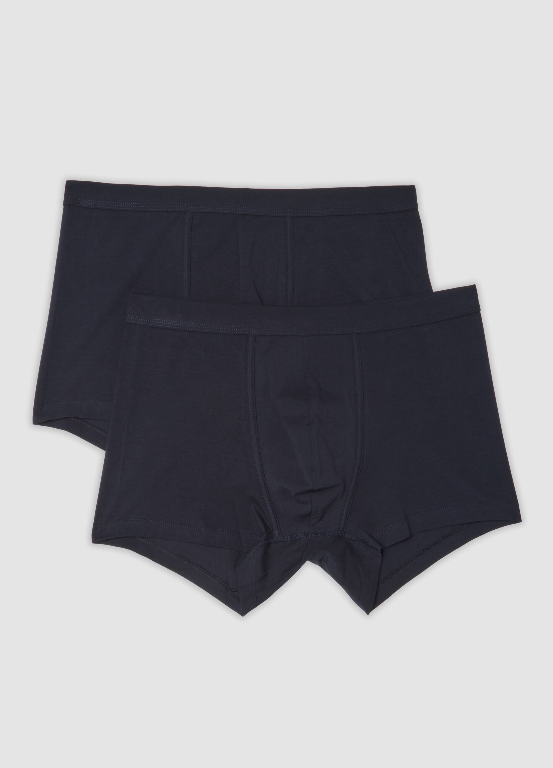 2-pack of blue stretch mercerised cotton boxer shorts