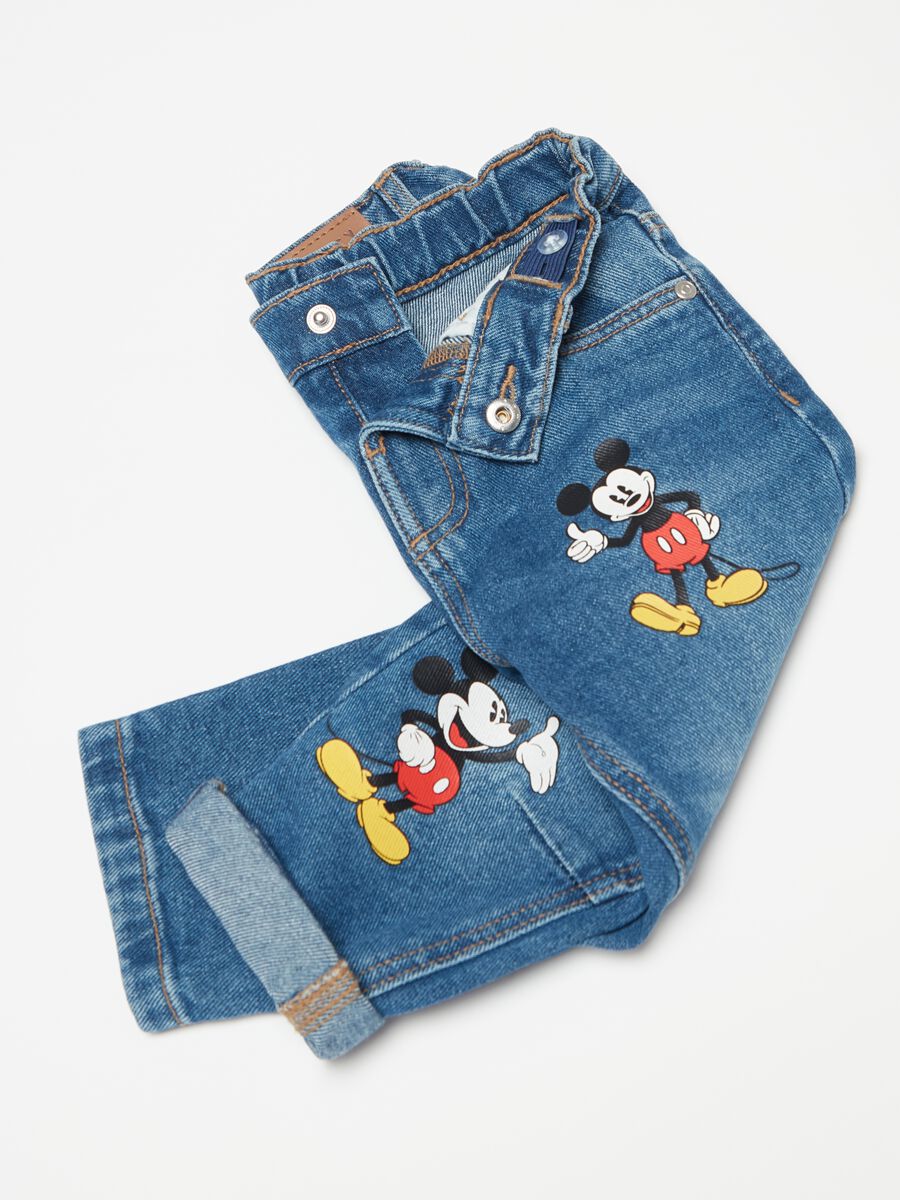 Five-pocket jeans with Mickey Mouse print_2