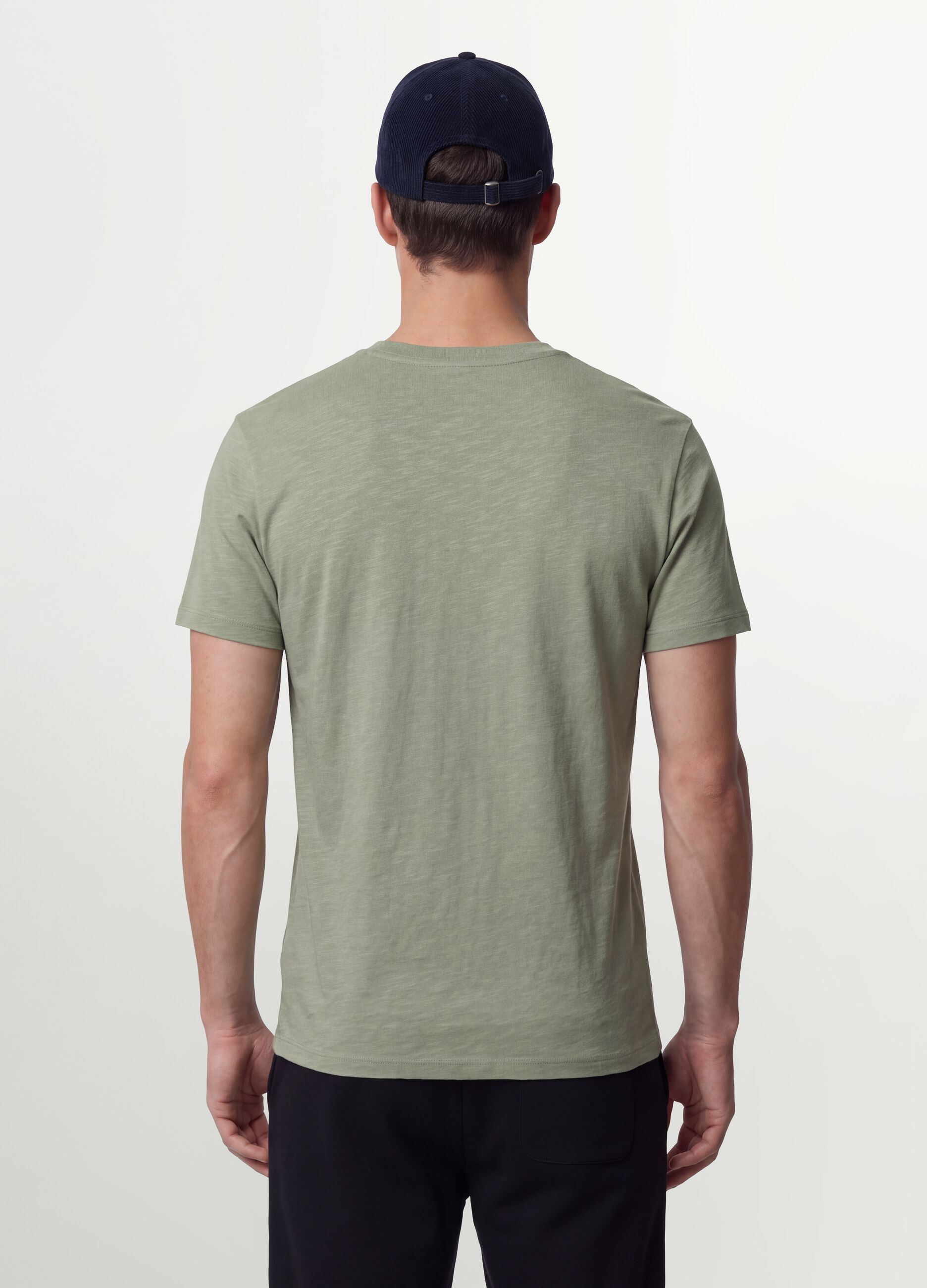 Grey regular-fit short-sleeve pure cotton T-shirt
