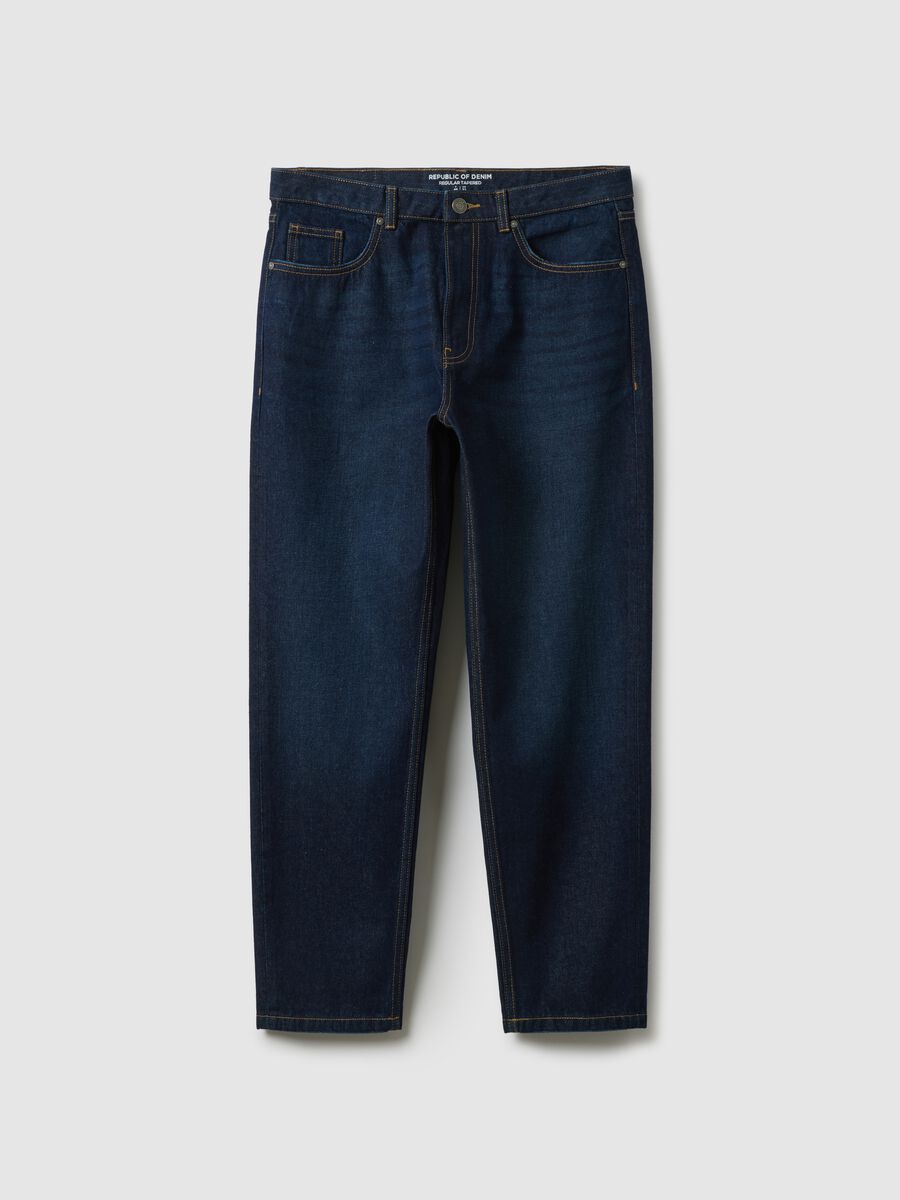 Blue Regular Fit Pure Cotton Jeans_4