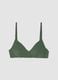 Top de bikini triangular verde con relleno removible_4