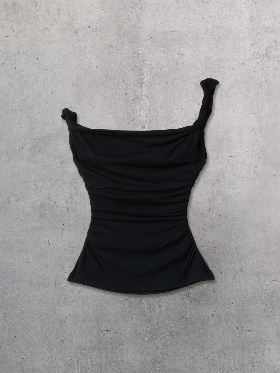 Black Asymmetric Tank Top_7