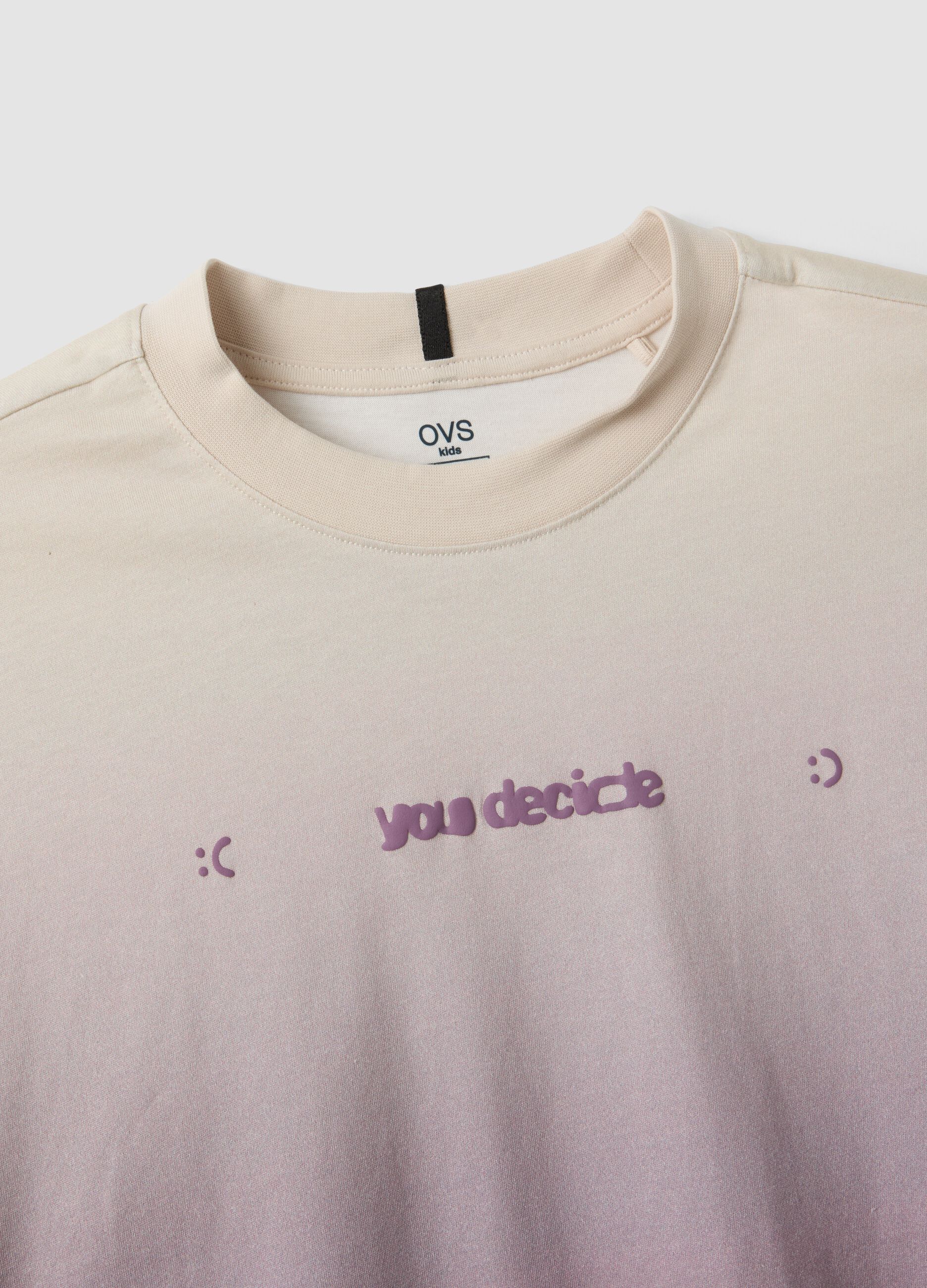 Pure cotton oversized d&eacute;grad&eacute; T-shirt for boys