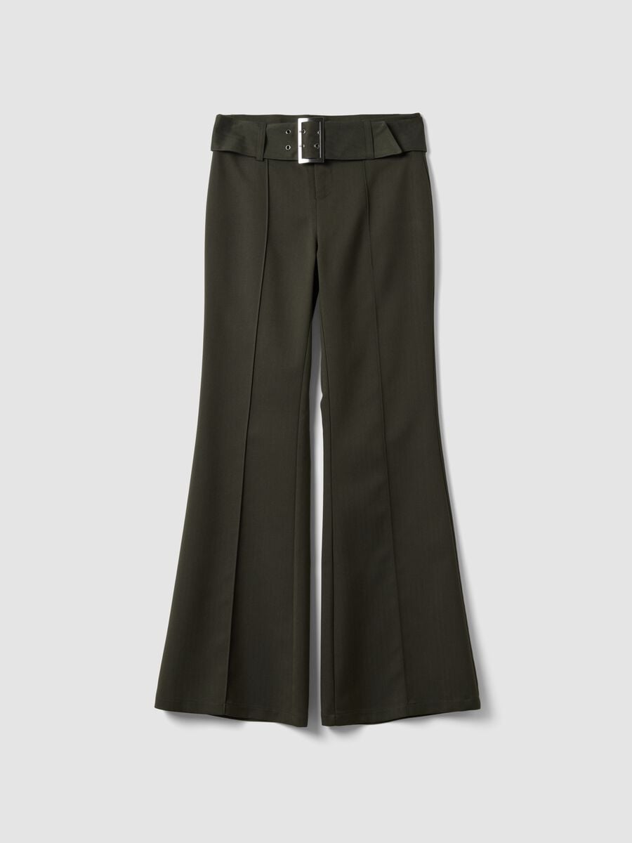 Pantaloni verdi in viscosa elasticizzata slim fit_5