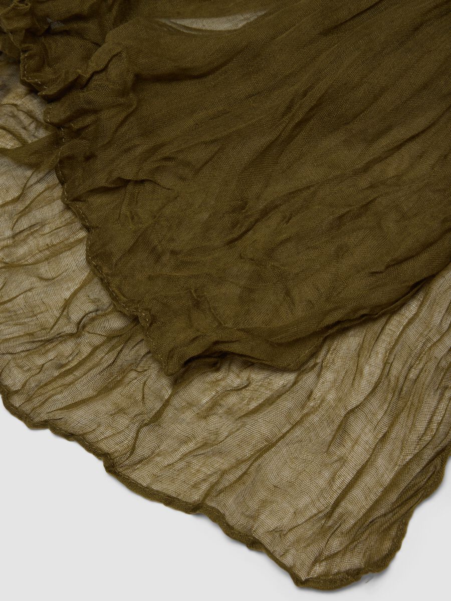 Green semi-sheer crinkle-effect scarf_2